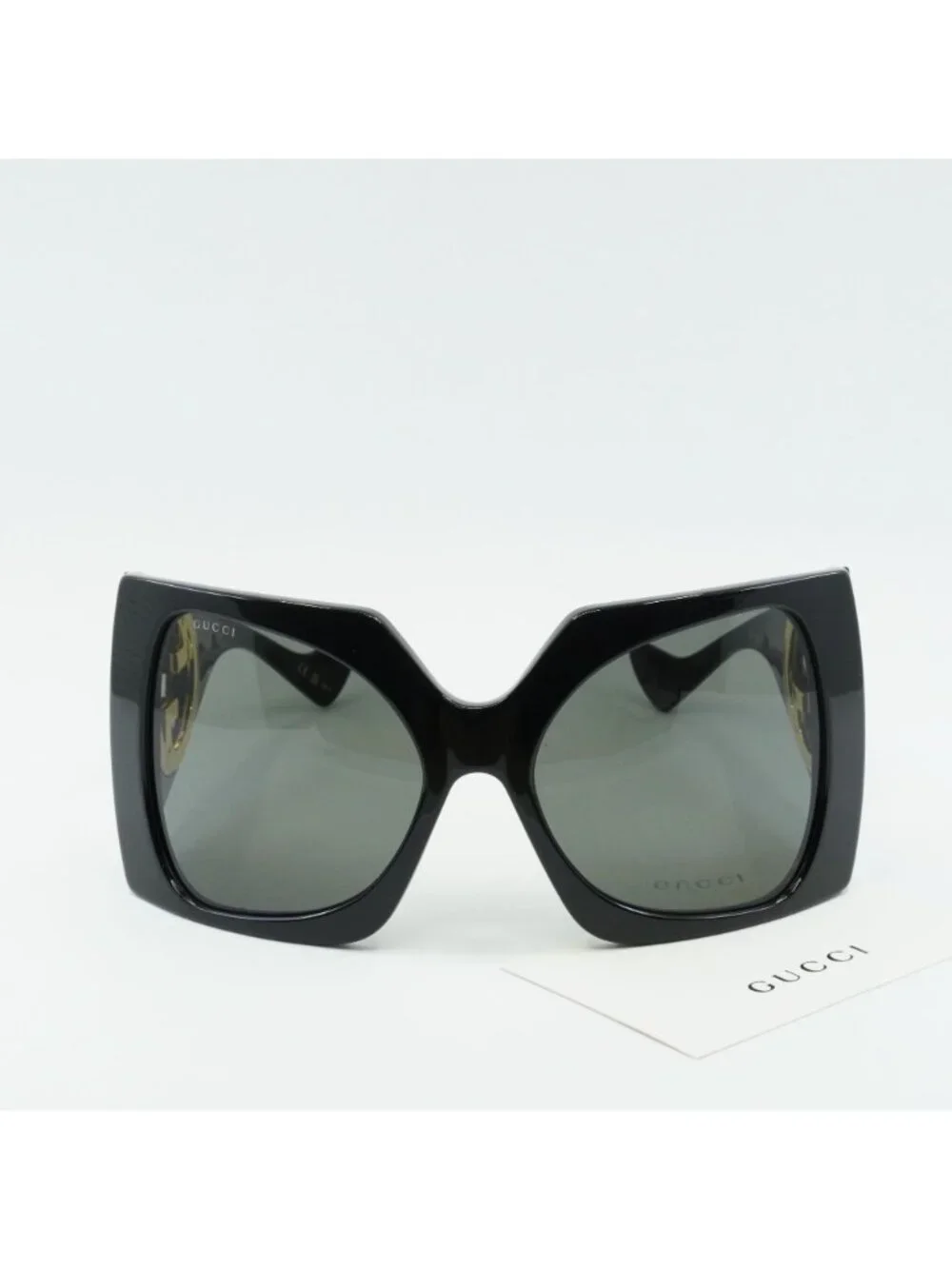 Gucci GG1255S 001 Square Sunglasses - Black / Smoke